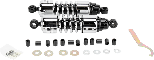 Progressive Suspension 412 Cruiser Series Shock Absorbers for Cruiser and Touring Bikes - 11.5 Inch Chrome, Part Number 412-4202C