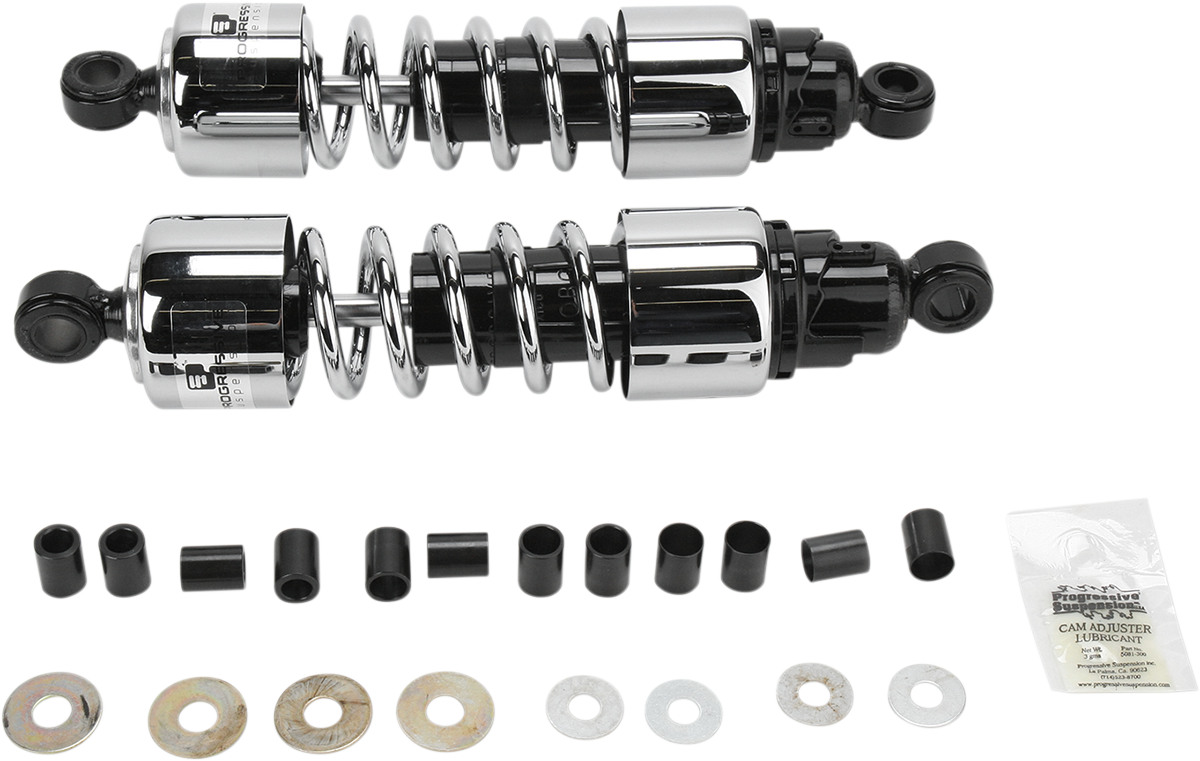 Progressive Suspension 412-4209C Cruiser Series Shock Absorbers for Harley-Davidson - 12.5 Inch Chrome Heavy Duty