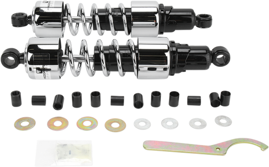 Progressive Suspension 412 Cruiser Series Shocks - 13.5 inch Chrome Standard/Heavy Duty for Cruiser and Touring Bikes