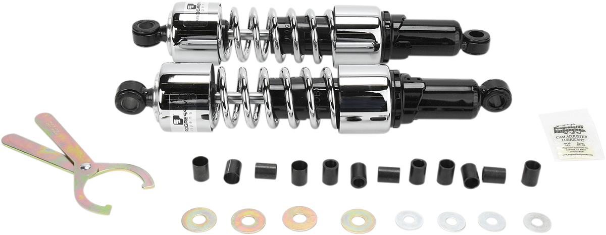 Progressive Suspension 412 Cruiser Series Shocks - 14.25 inch Chrome for Cruiser and Touring Bikes