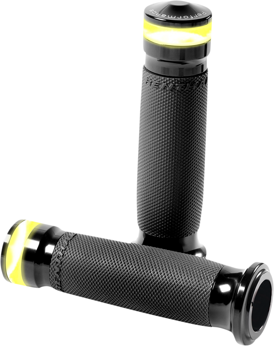 PERFORMANCE MACHINE (PM) Vision Series Contour LED Turn Signal Grips - TBW - Black 0063-2100M-B