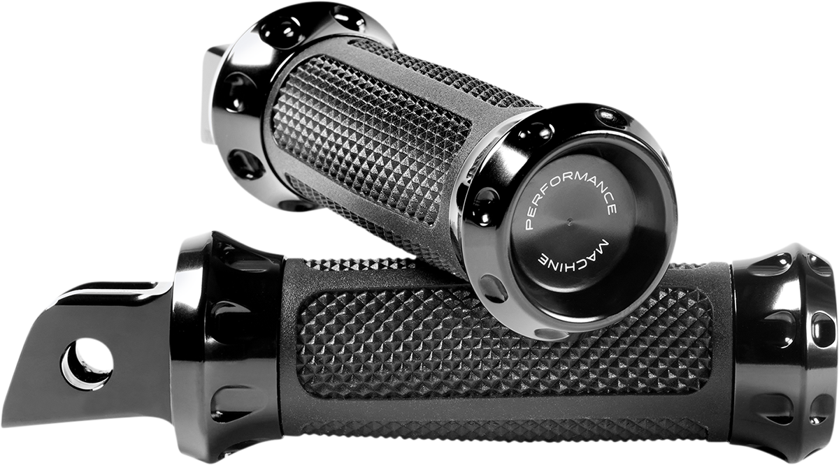 PERFORMANCE MACHINE (PM) Overdrive Foot Pegs - Driver - Black - FL/FX 0035-1243M-B