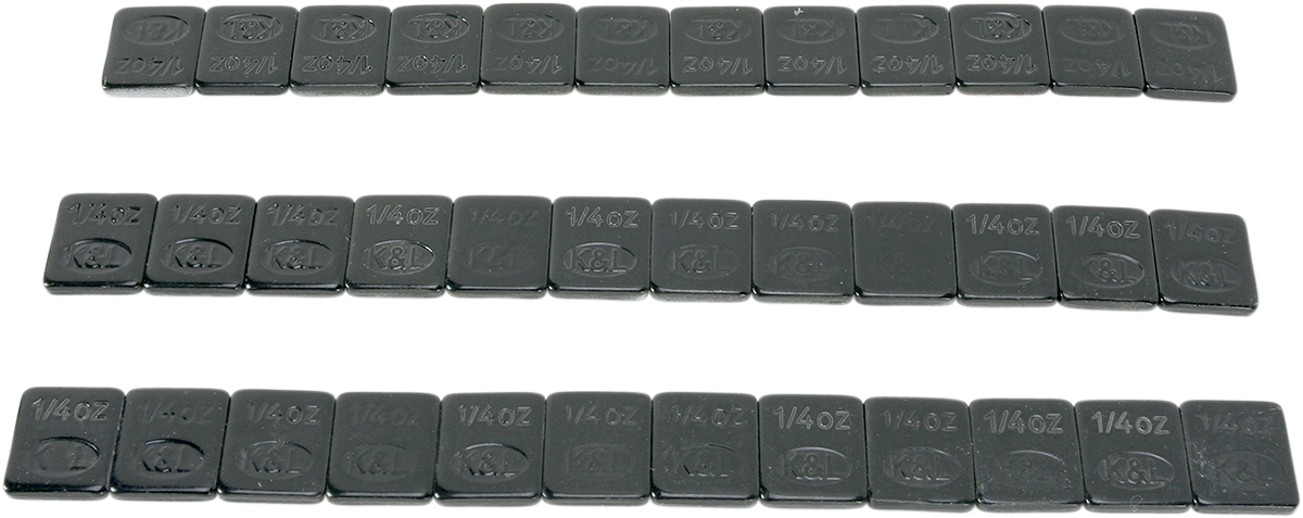 K&L SUPPLY 36-Pack Rectangle Adhesive Stick-On Steel Wheel Weights (Part #32-2428)