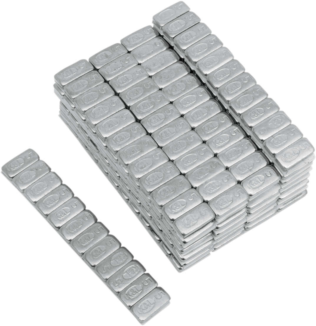 K&L SUPPLY Wheel Weights - Rectangle Adhesive Stick-On Chrome - 360 Pack, Part 32-8087
