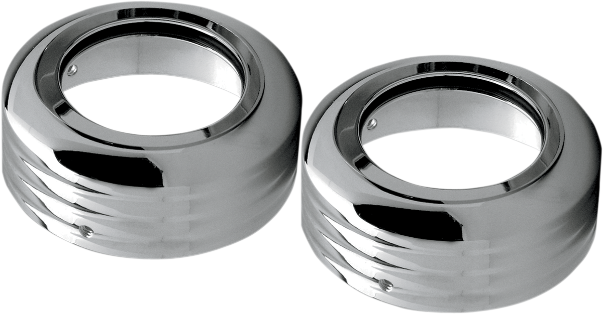 PRO-ONE PERF.MFG. 41mm Custom Billet Chrome Fork Boots - Ball-Milled Finish