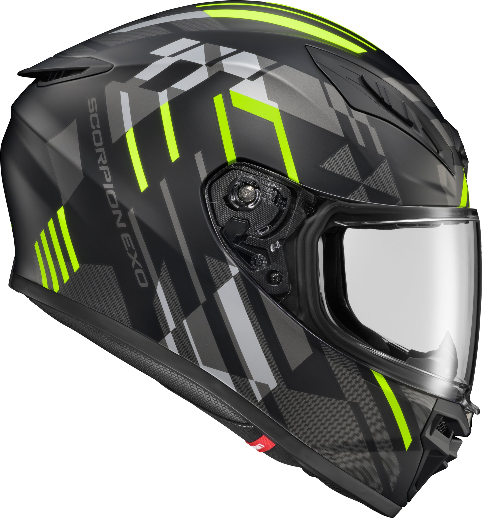Scorpion EXO Exo R430 Full Face Helmet Paradox Hi Viz XL - Lightweight, Aerodynamic Street Helmet with Anti-Fog Shield