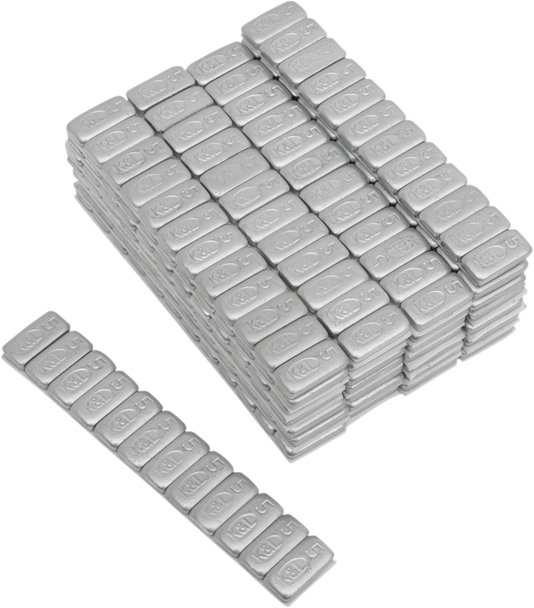 K&L Supply Wheel Weights - Rectangle Adhesive Stick-On Silver - 36 Pack (Part #32-2415)
