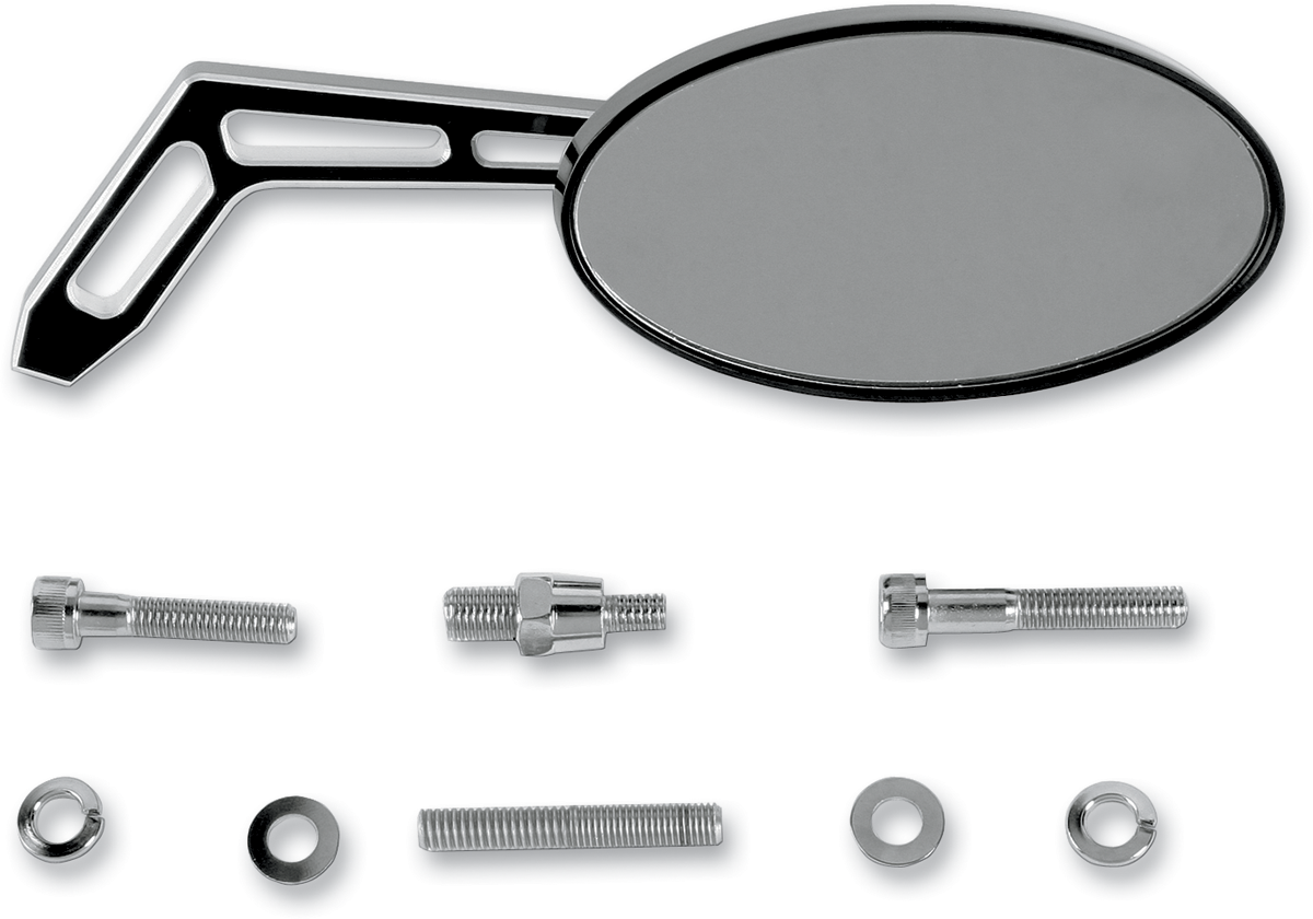 PRO-ONE PERF.MFG. Weekend Warrior Side View Mirror - Black Oval Right - Part 102320B