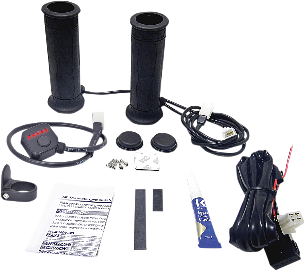 KOSO NORTH AMERICA 5 Level Twist Throttle Heated Grips - 7/8" AM10703G