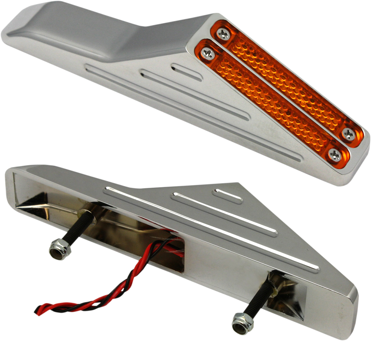 PRO-ONE PERF.MFG. Viper Marker Lights 400810 - Chrome Billet Aluminum with Amber Lenses