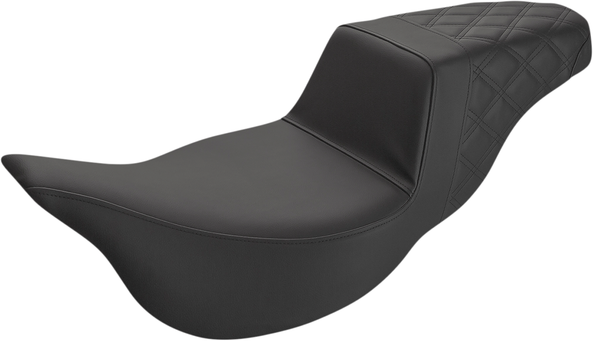 Saddlemens Step-Up Seat with Extended Reach for Harley FL 2008-2024, Black - Part 808-07B-173E