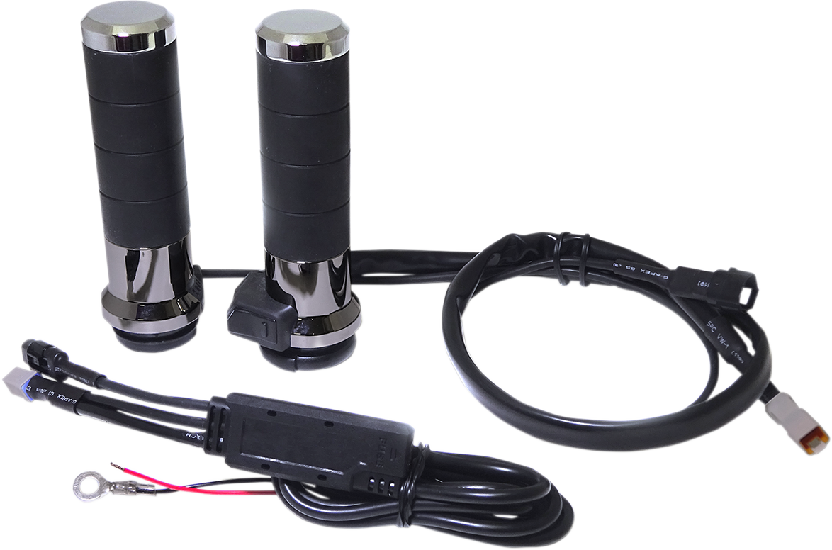 KOSO NORTH AMERICA Titan-X Heated Grips - 1" - Chrome AX068M00