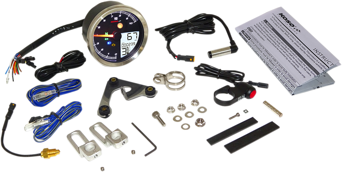 KOSO NORTH AMERICA Multi-Function Speedometer/Tachometer - HD-04 - Black BA051211