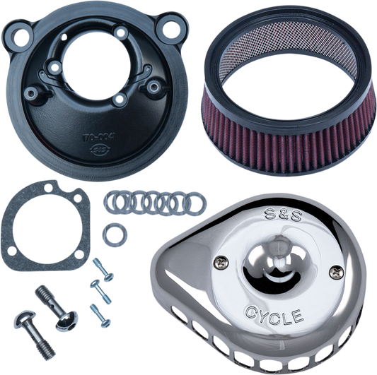 S&S CYCLE Mini Teardrop Stealth Air Cleaner Kit - Chrome 170-0439C