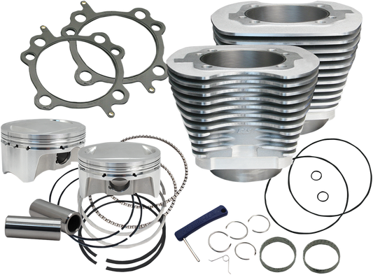 S&S Cycle 107" Big Bore Cylinder Kit for Twin Cam - Silver, Part No. 910-0480