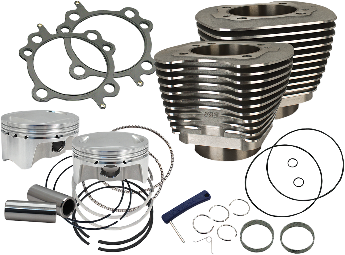 S&S CYCLE 98" Big Bore Cylinder Kit - Wrinkle Black for Twin Cam 910-0481