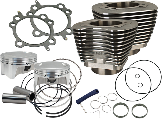 S&S CYCLE 98" Big Bore Cylinder Kit - Wrinkle Black for Twin Cam 910-0481