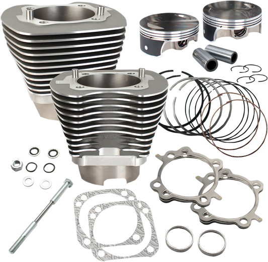 S&S CYCLE 124-Inch Big Bore Cylinder Kit for Twin Cam Engines - Stone Gray, Part 910-0469