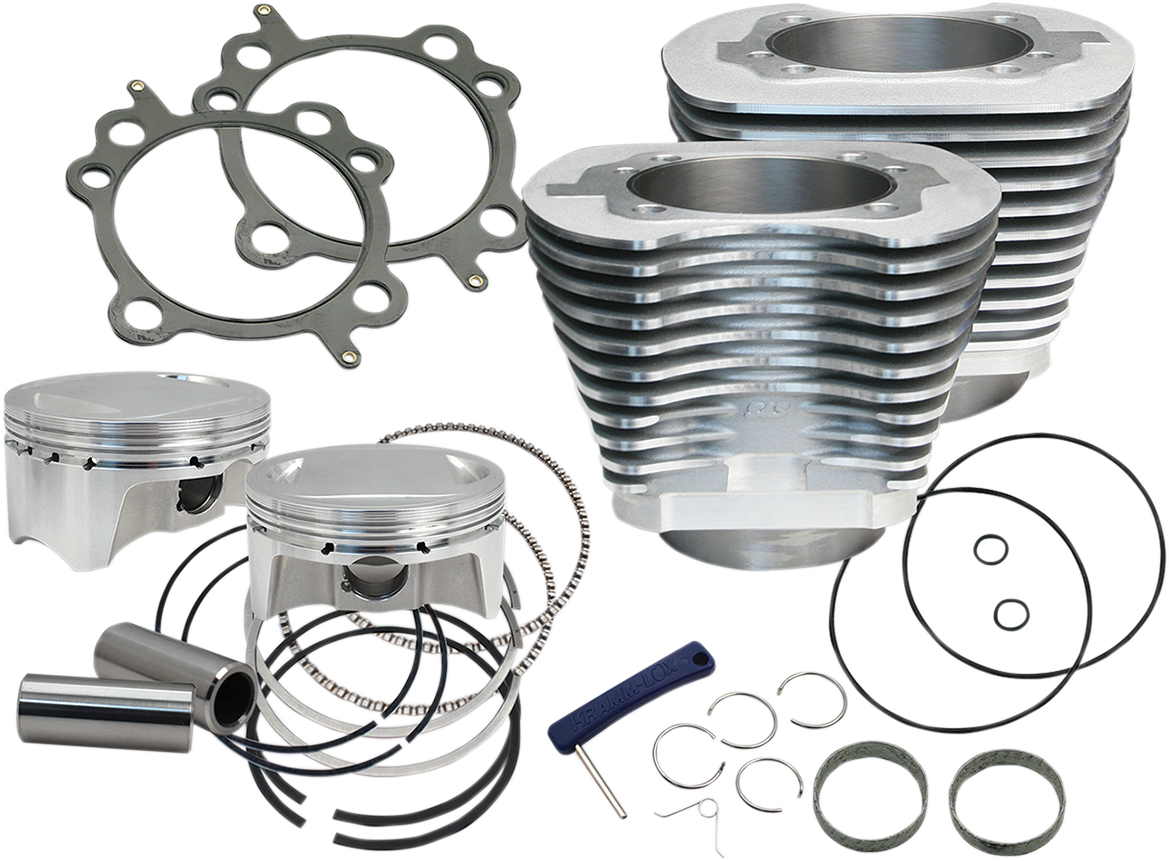 S&S CYCLE 4" Big Bore Bolt-In Sidewinder® Cylinder Kit - 100" - Silver 910-0642