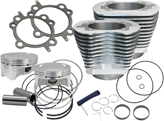 S&S Cycle 4-inch Big Bore Sidewinder Cylinder Kit - 110-inch - Silver (Part #910-0650)