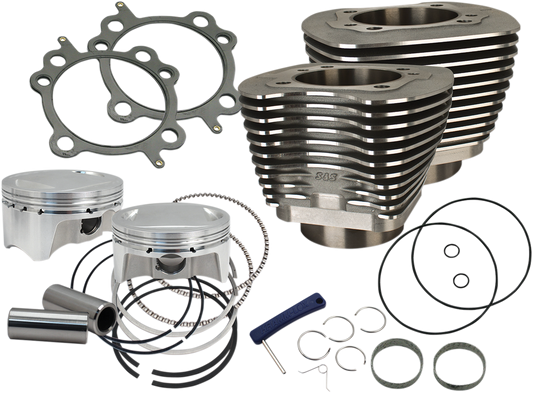 S&S CYCLE 4-Inch Big Bore Sidewinder® Cylinder Kit - 110 Inch for Harley-Davidson - Black 910-0651