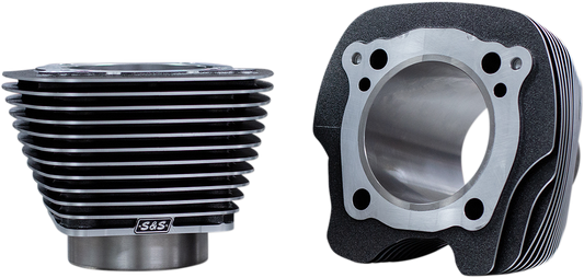 S&S Cycle Big Bore Cylinder Set - 4.25 Inch Black Granite with Highlighted Fins - M8 - Part 910-0739
