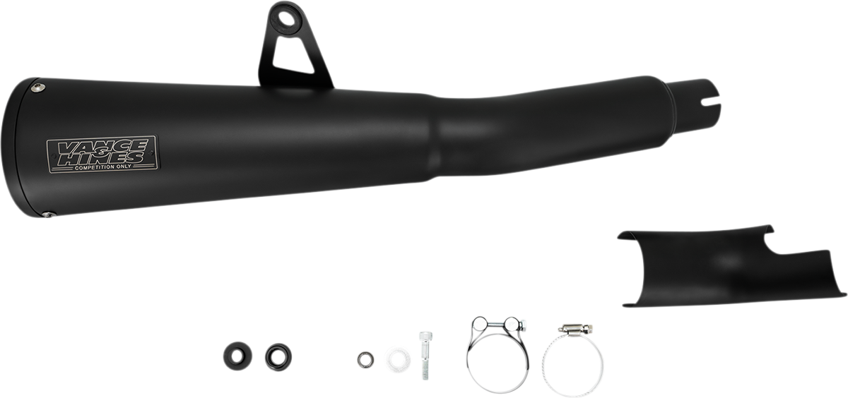 Vance & Hines Black Muffler for Honda Rebel 48425 - Tapered Cone Design with Matte Black Finish