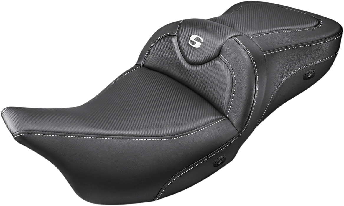 SADDLEMEN Heated Roadsofa™ Seat with Carbon Fiber Finish, Part #808-07B-185HCT