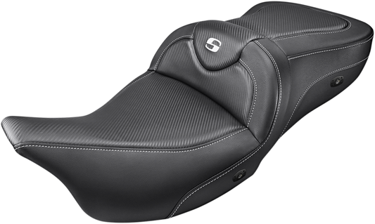 SADDLEMEN Heated Roadsofa™ Seat with Carbon Fiber Finish, Part #808-07B-185HCT