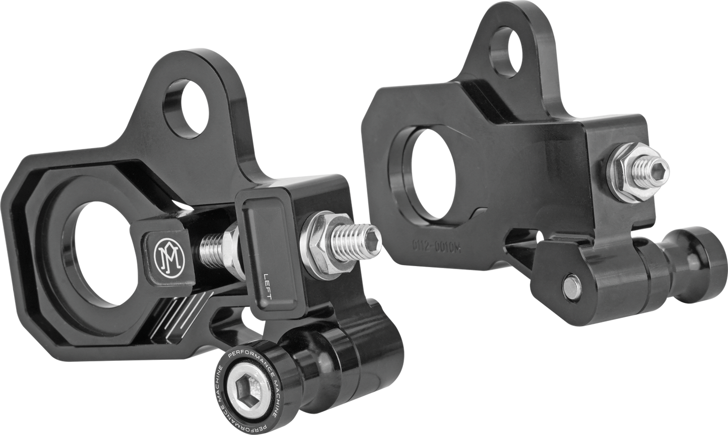 PERFORMANCE MACHINE (PM) Axle Adjuster Kit - Rear - Black 0117-0028M-B