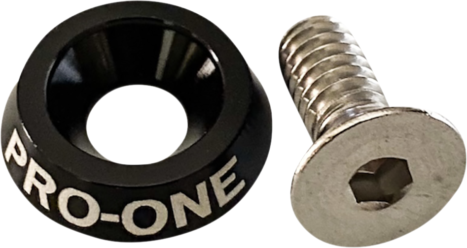PRO-ONE PERF.MFG. 1/4"-20 Chrome Seat Bolt with Anodized Washer for Harley-Davidson