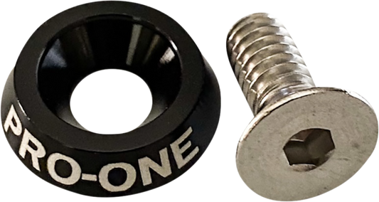 PRO-ONE PERF.MFG. 1/4"-20 Chrome Seat Bolt with Anodized Washer for Harley-Davidson