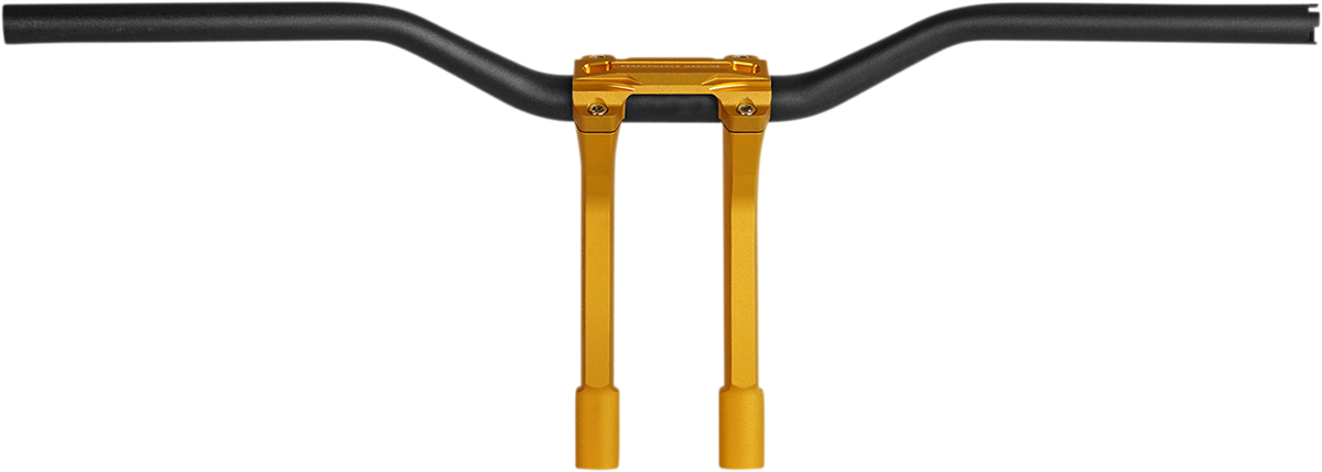 PERFORMANCE MACHINE (PM) Phatbar & Riser Kit - External Wiring - 9" - Gold Ops 0208-2186M-SMG