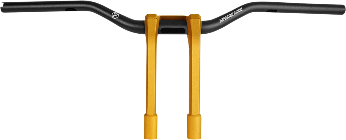 PERFORMANCE MACHINE (PM) Phatbar & Riser Kit - External Wiring - 9" - Gold Ops 0208-2186M-SMG