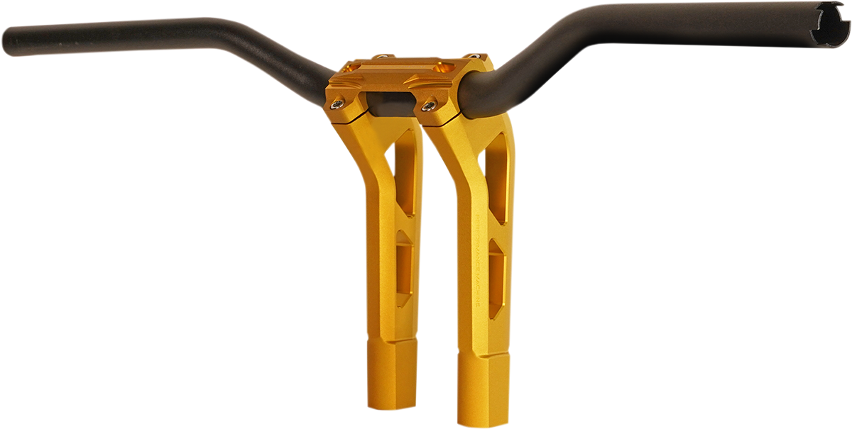 PERFORMANCE MACHINE (PM) Phatbar & Riser Kit - External Wiring - 9" - Gold Ops 0208-2186M-SMG