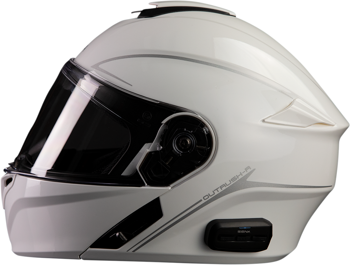 SENA Outrush R Helmet 2XL in White – Model OUTRUSHR-GWXXL3 with Bluetooth 5.0 and HD Speakers