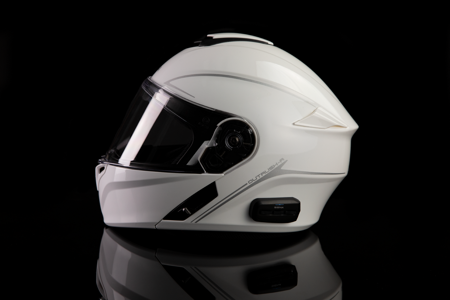 SENA Outrush R Helmet - White - Medium (Part #OUTRUSHR-GW00M3)
