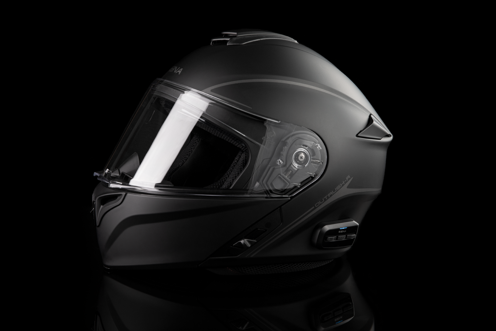 SENA Outrush R Helmet - Black - Medium (Part Number: OUTRUSHR-MB00M3)