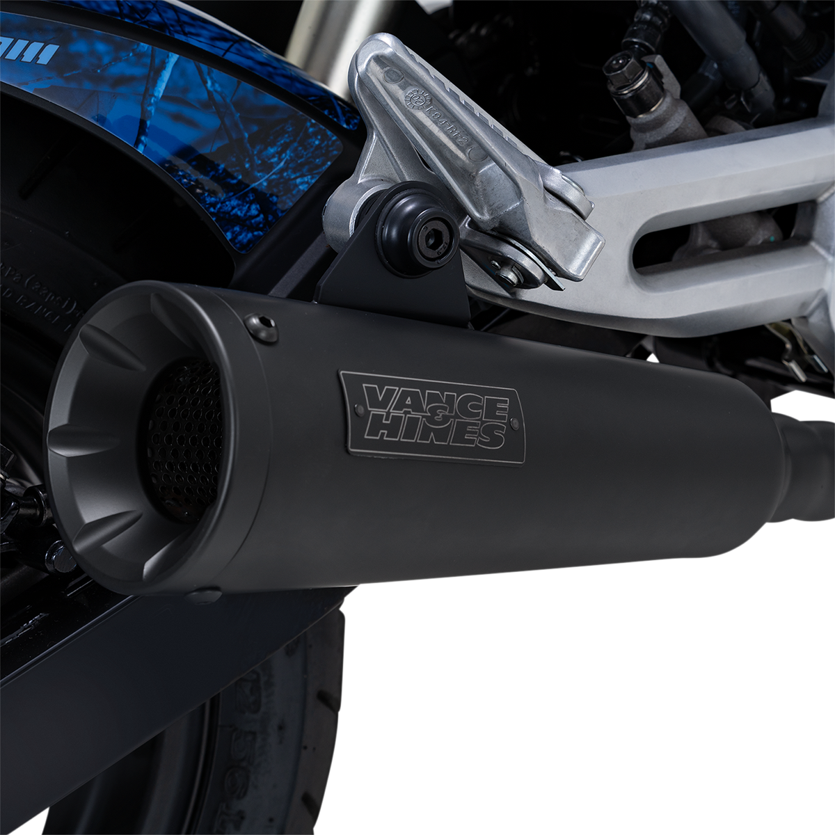 Vance & Hines Upsweep Muffler for Grom 48237 - Matte Black Ceramic Finish, CNC Machined Billet End Cap