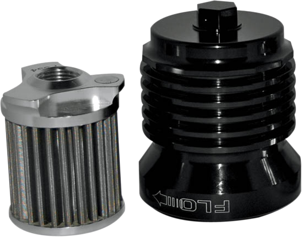 PC RACING Flo® "Spin-On" Oil Filter - Black Anodized - Aprilia/BMW/Buell/H-D/Moto Guzzi/Yamaha PCS4B