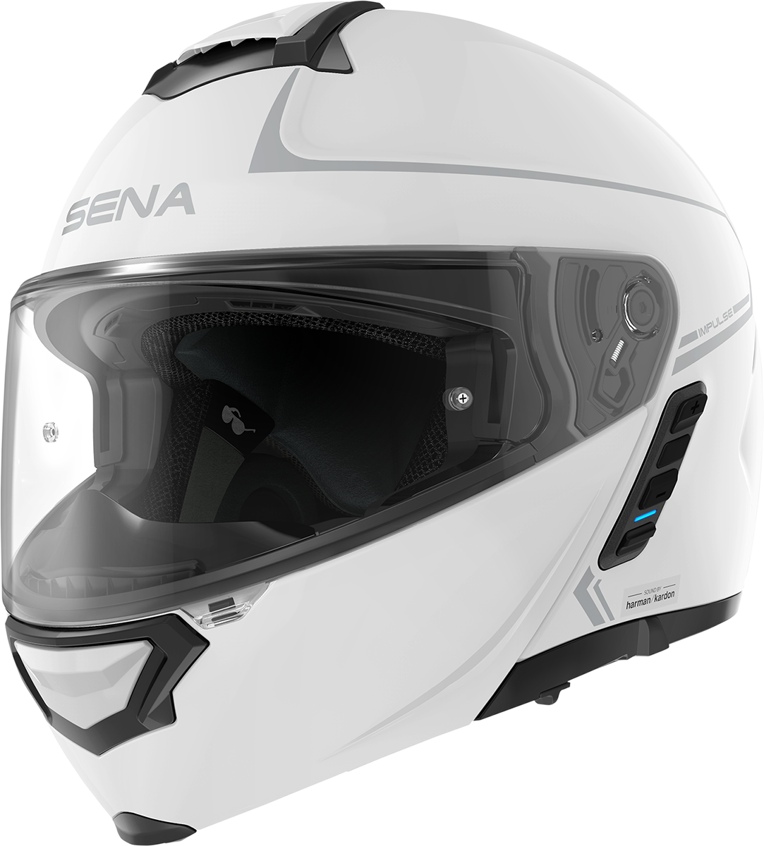 SENA Impulse Helmet Gloss White – Small IMPULSE-GW00S1 with Advanced Mesh and Bluetooth Intercom