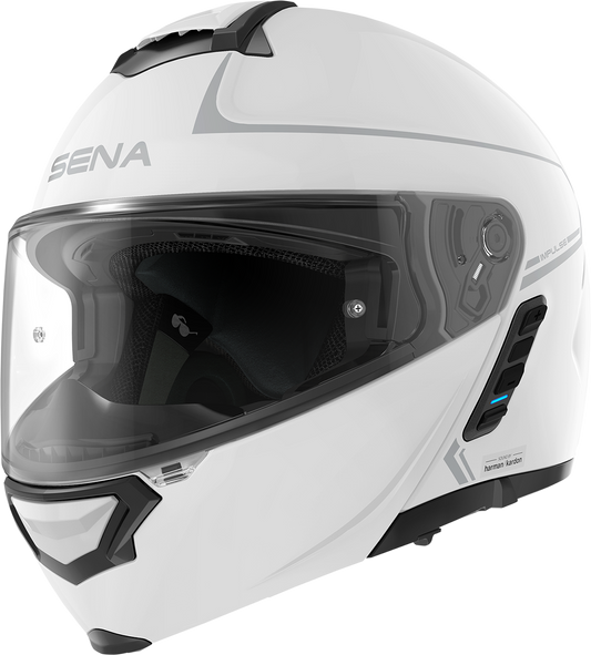 SENA Impulse Helmet Gloss White – Small IMPULSE-GW00S1 with Advanced Mesh and Bluetooth Intercom