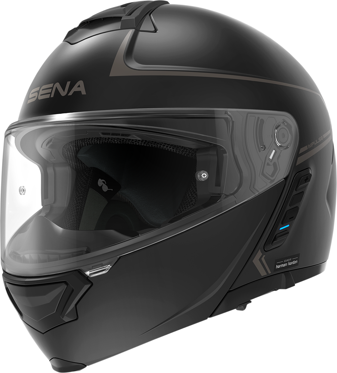 SENA Impulse Helmet Matte Black Medium (IMPULSE-MB00M1) with 1.2-Mile Mesh Intercom, Bluetooth, and Voice Control