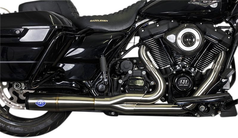S&S CYCLE 2-into-1 Diamondback Exhaust System - Stainless Steel - Race Only 550-1000