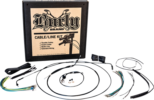BURLY BRAND Extended Cable Kit - 12" Ape Hanger - Rebel B30-1307