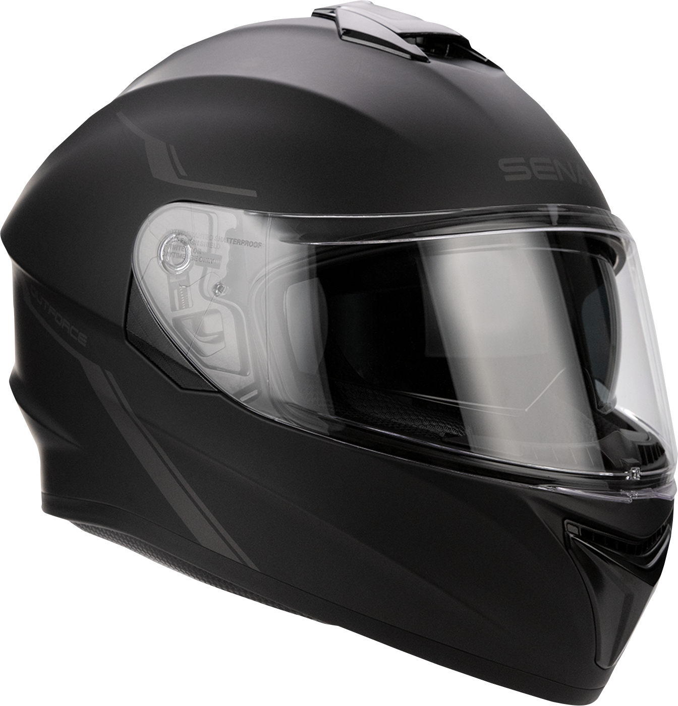 SENA OutForce Matte Black 2XL Helmet with Bluetooth 5.0 and Advanced Safety Features