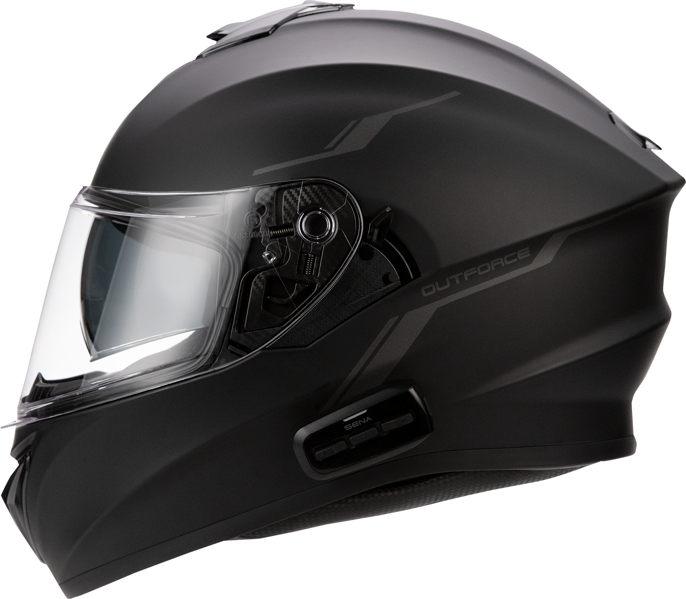 SENA OutForce Matte Black 2XL Helmet with Bluetooth 5.0 and Advanced Safety Features