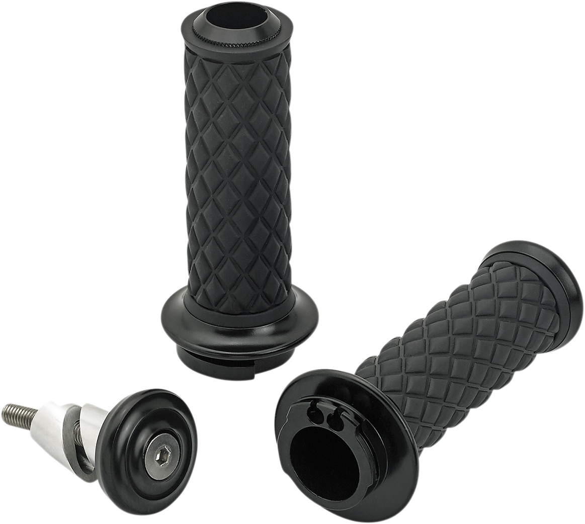 BILTWELL Alumicore Grips - Dual Cable - Black 6604-201-01