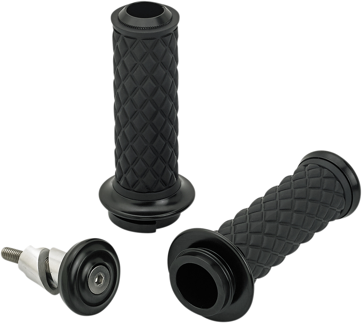 BILTWELL Alumicore Grips - TBW - Black 6605-201-01