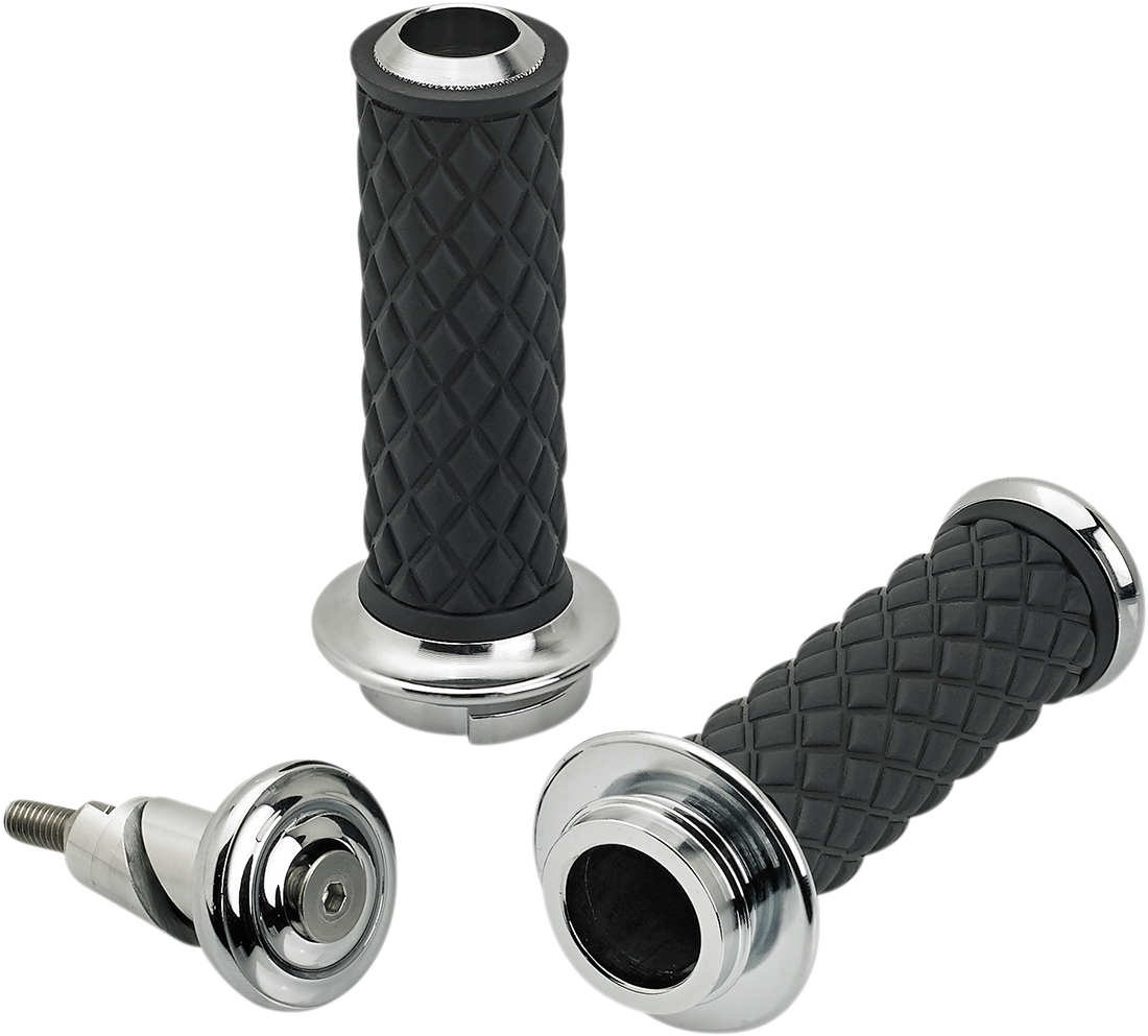 BILTWELL Alumicore Grips - TBW - Chrome 6605-105-01